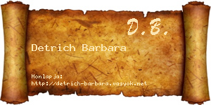 Detrich Barbara névjegykártya